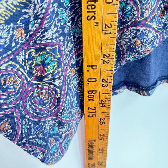Lucky Brand Boho Paisley Modal Blend Twist Front Short Sleeve Top Women’s XL - Picture 7 of 9